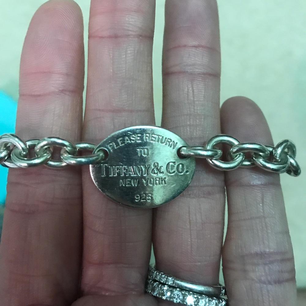 Authentic Tiffany & Co. oval tag bracelet